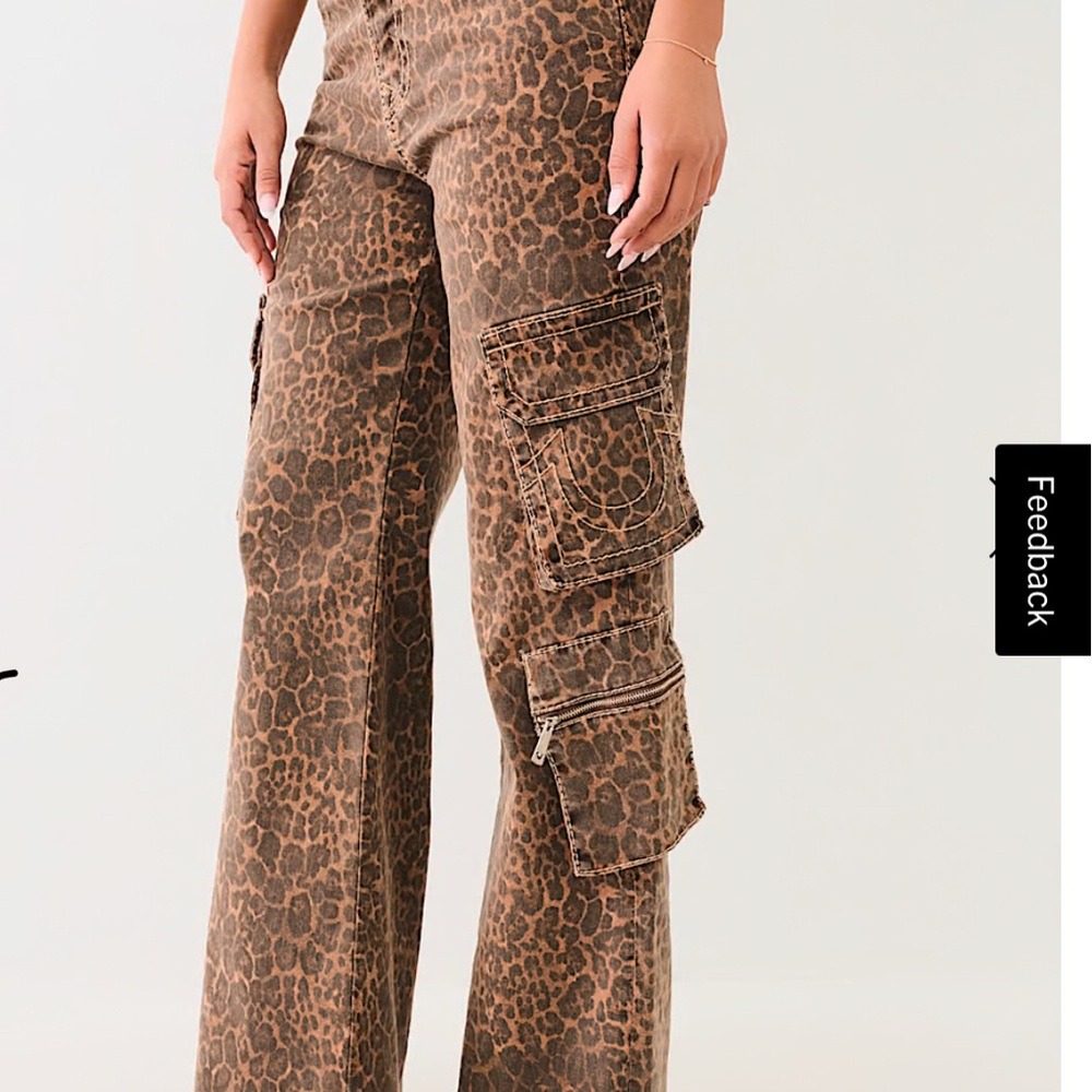 True Religion Brown Wide Leg Jeans with Plush Texture